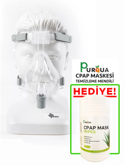 BMC F2 Ağız Burun CPAP Maskesi + Purqua Temizleme Mendili