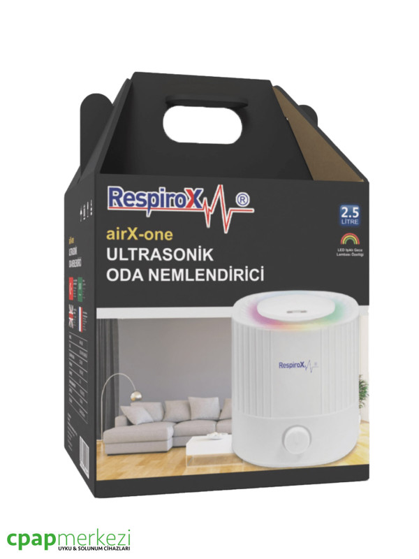 Respirox airX One Ultrasonik Oda Nemlendirici [7 Farklı Renkli LED - Oda Lambası]