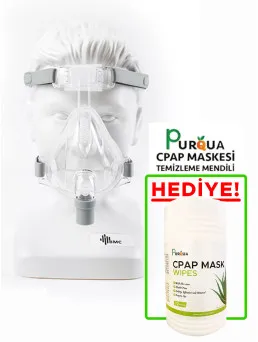 BMC F2 Ağız Burun CPAP Maskesi + Purqua Temizleme Mendili